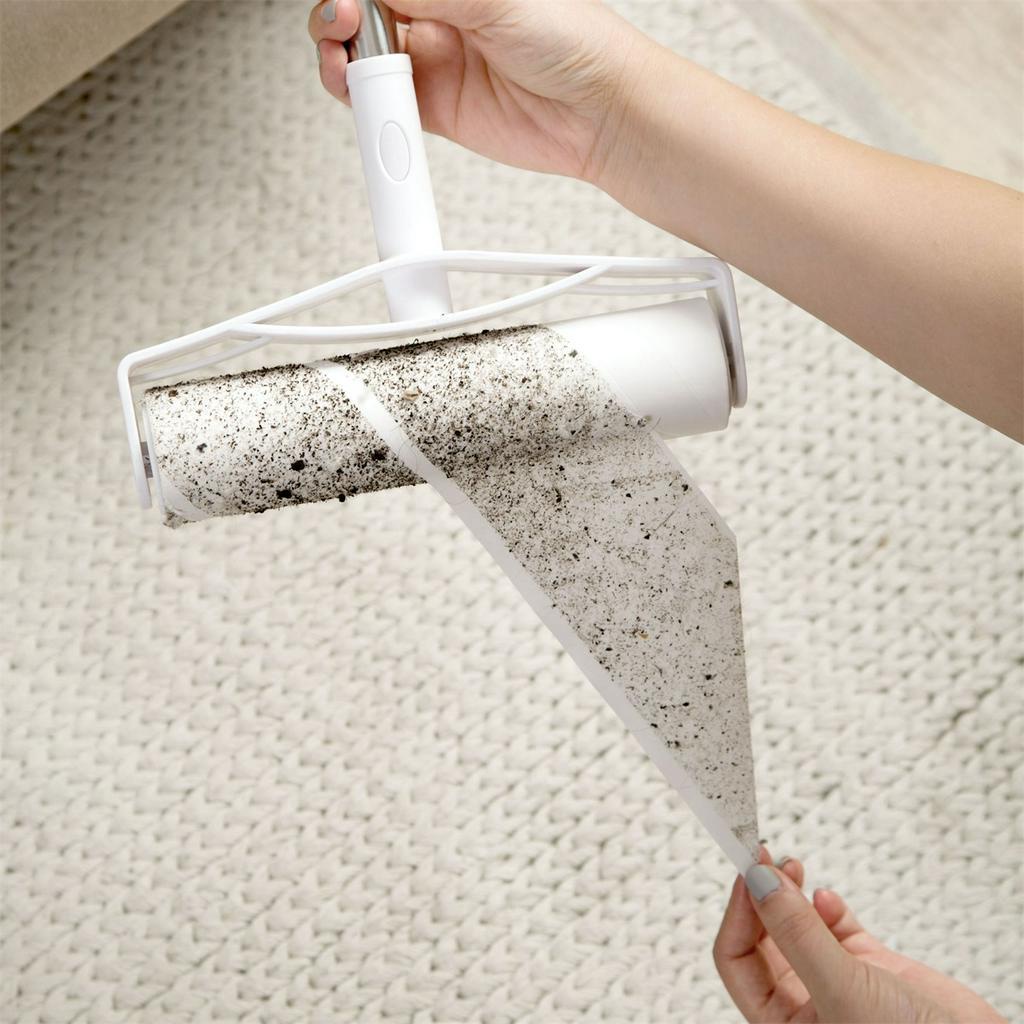 Chổi lăn JUJIAJIA dạng dính làm sạch nhà tay cầm dài tiện dụng