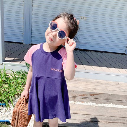Đầm tay ngắn phong cách Hàn Quốc thời trang cho bé gái