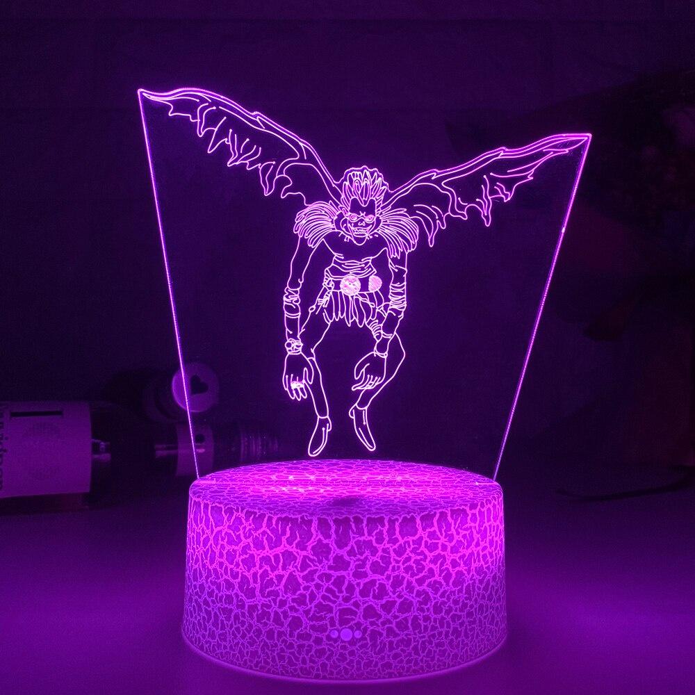 Đèn ngủ 3D hình nhân vật Lawliet Ryuuku trong phim Death Note có cổng sạc USB