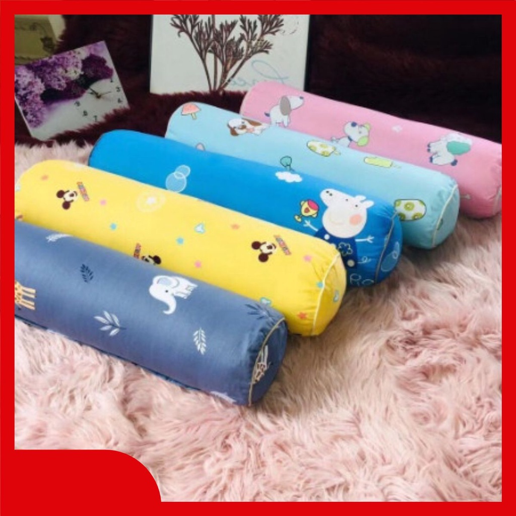 Gối ốm cho bé chất cotton Hàn Quốc kích thước 20cmx60cm_Chăn ga gối đệm