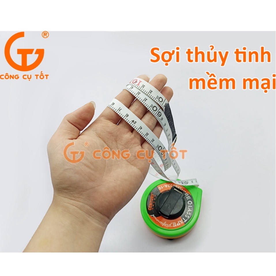 Thước dây kéo sợi thủy tinh hộp cuộn giọt nước 10m Century 5032A-10