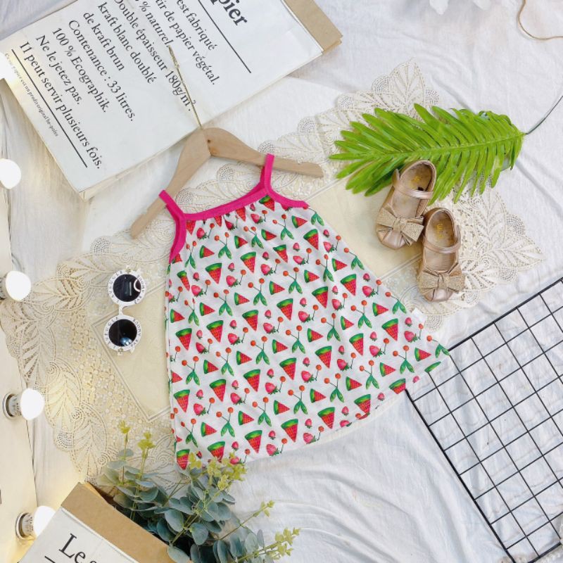 set 3 váy cotton thông hơi cho bé gái