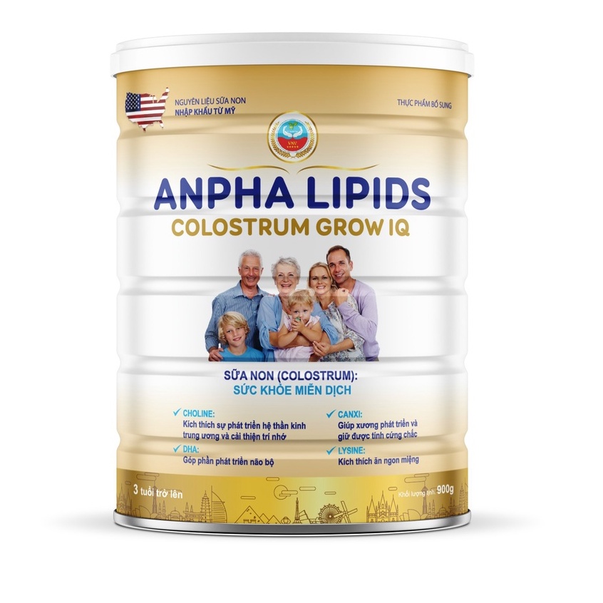 Sữa Non Kháng Thể ANPHA LIPIDS COLOSTRUM GROW IQ 900G