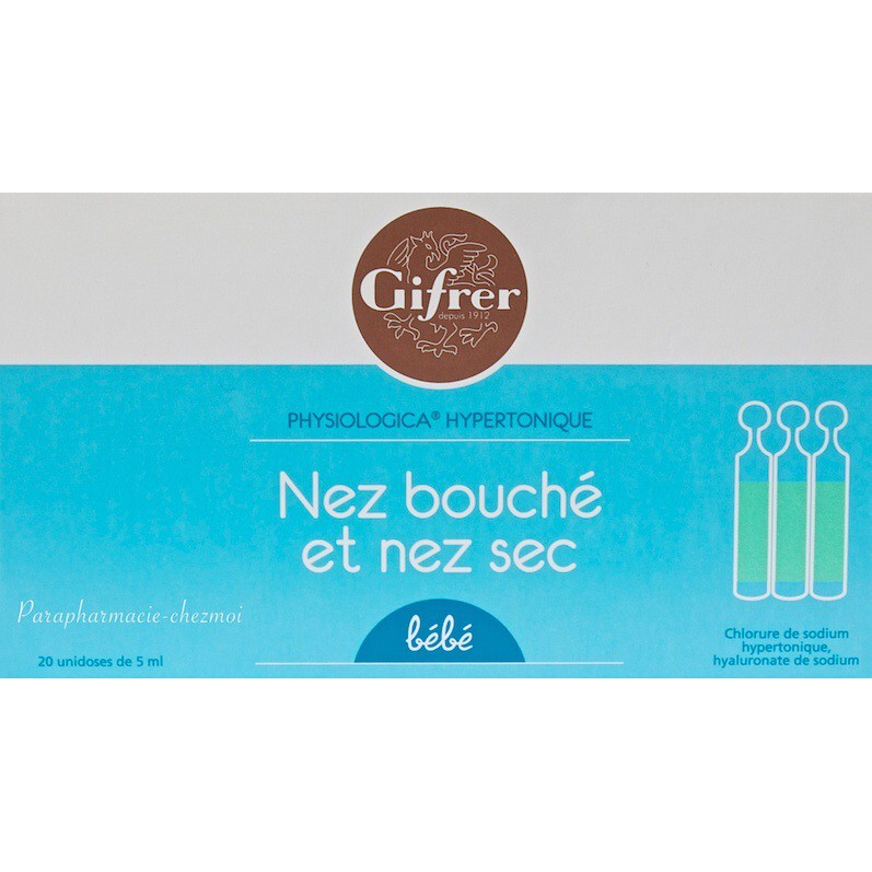 Nước muối kháng viêm Gifrer--Physiodose Pháp- hộp 20 ống(xanh)-30 ống(vàng)-40 ống(hồng)