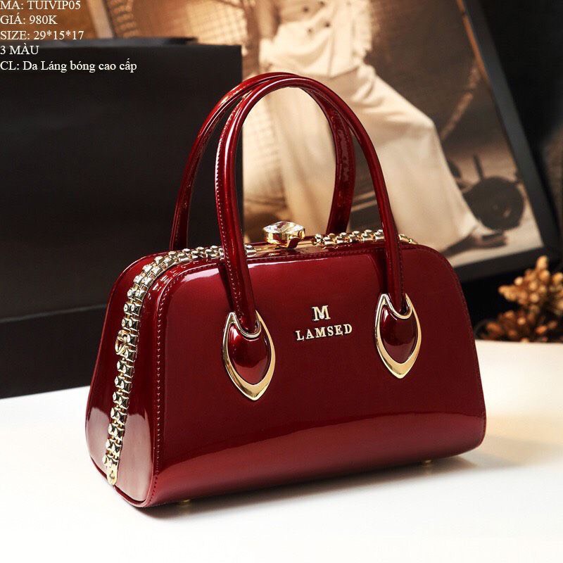 Túi xách nữ công sở cao cấp túi da nữ quảng châu sáng lấp lánh thời trang size 29cm