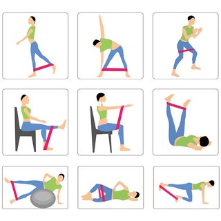 Dây miniband cao su tập gym, yoga - Dây kéo đàn hồi kháng lực tập chân, mông, đùi