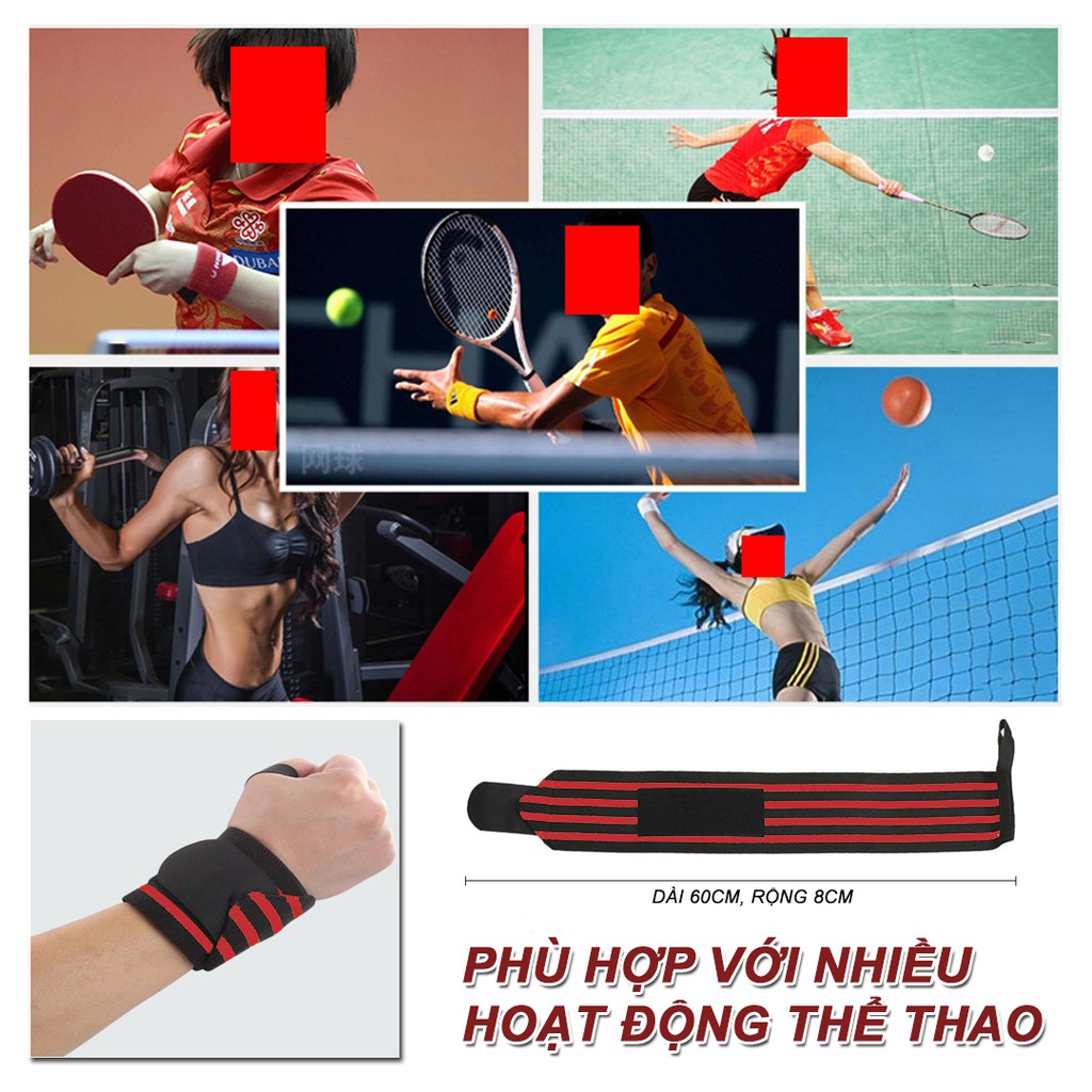 Đai Trợ Lực Cổ Tay - Đai Đeo Cổ Tay Tập Gym, Chơi Thể Thao (1 Đôi) - AMBERVIETNAM