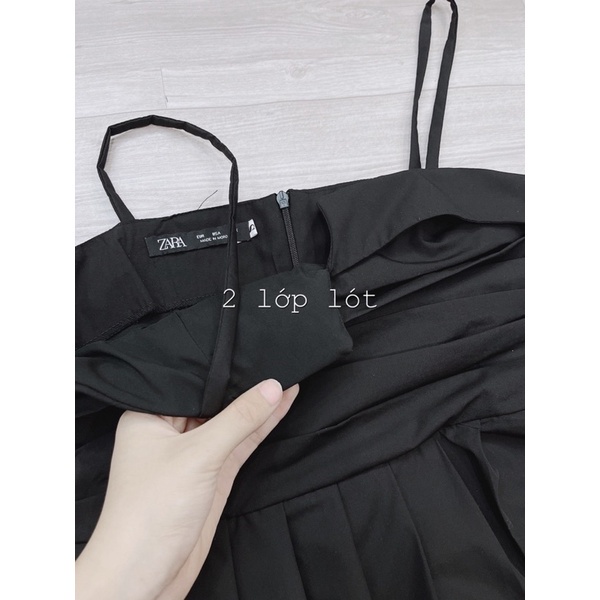 Váy hai dây li đen phồng hai lớp cực xinh
