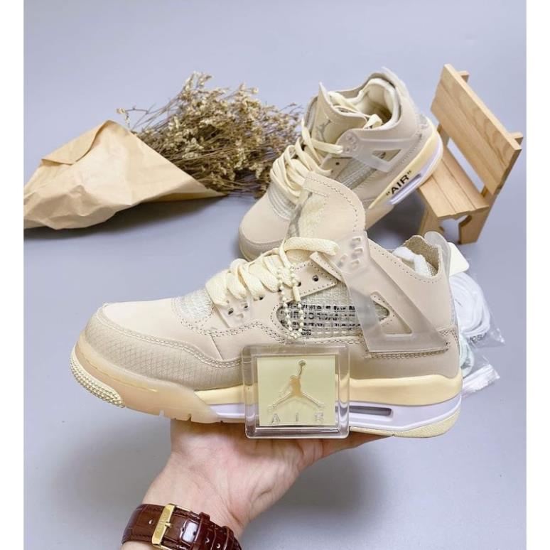 Giày Air Jordan 4 Retro off white, Giày Sneaker JD4 màu kem siêu hot mới nhất [Tặng 3 dây] -Tình Sneaker | BigBuy360 - bigbuy360.vn
