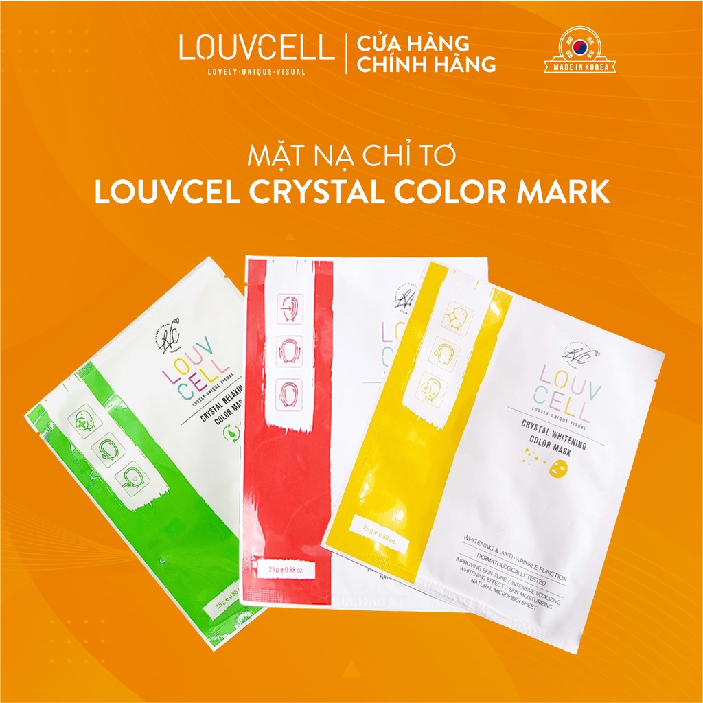 Mặt nạ vi sợi thiên nhiên chăm sóc da Louvcell Crystal Color Mask 25g