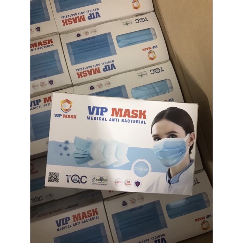Khẩu trang y tế 4 lớp quai mềm không đau tai Vip Mask giấy kháng khuẩn | BigBuy360 - bigbuy360.vn