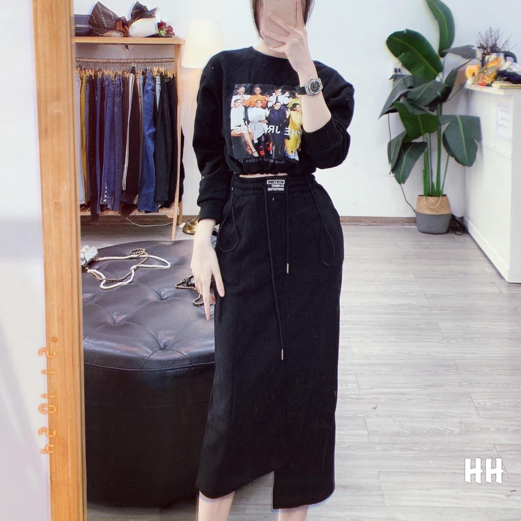 Set váy nữ croptop đẹp thời trang, thiết kế qua gối sang trọng lịch sự, toát lên cá tính khi mặc em nó | BigBuy360 - bigbuy360.vn