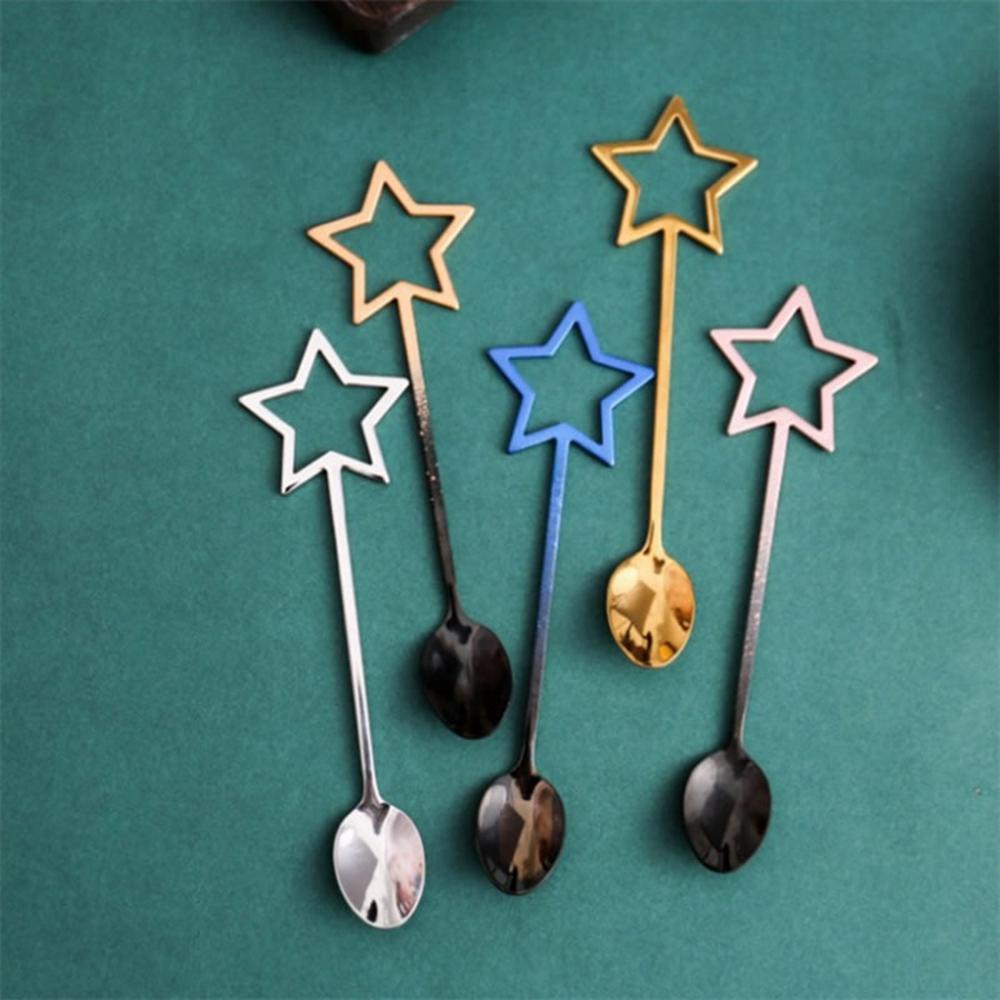 Muỗng Cà Phê Bằng Thép Không Gỉ 304 Hình Ngôi Sao Năm Cánh