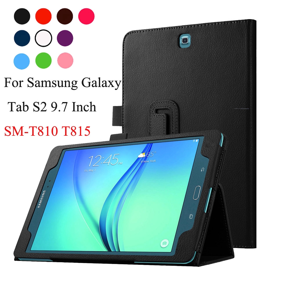 For Samsung T810 T815 9.7 inch For Samsung Galaxy Tab S2 9.7 T810 T815 Case Book Flip Folio PU Leather Stand Cover