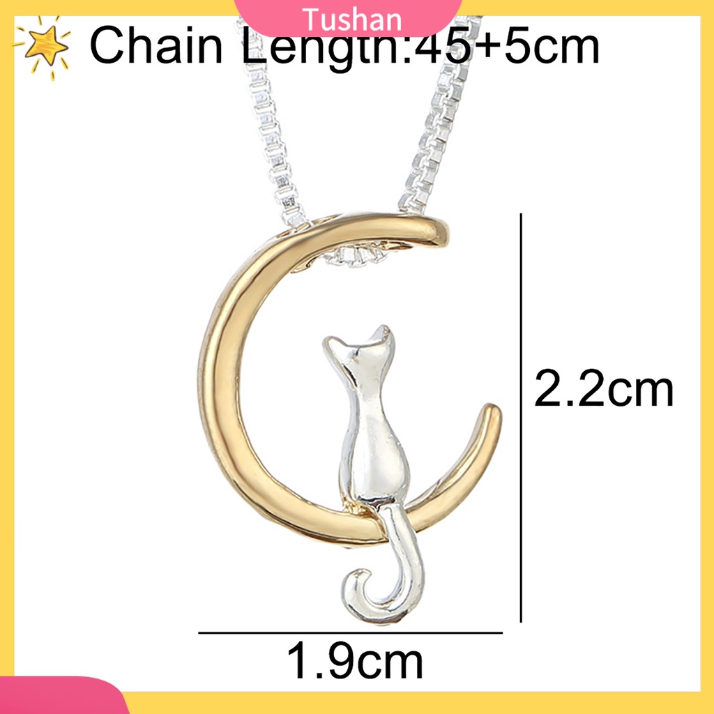 Dây Chuyền Mặt Trăng Khuyết Và Mèo Con Dễ Thương