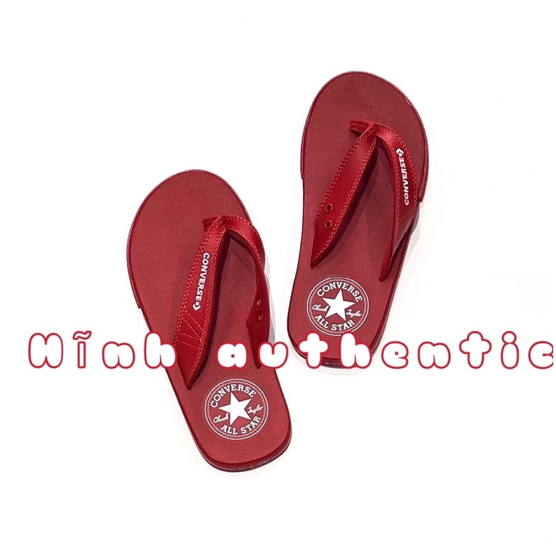 New - Dép Converse đỏ quai da chính hãng