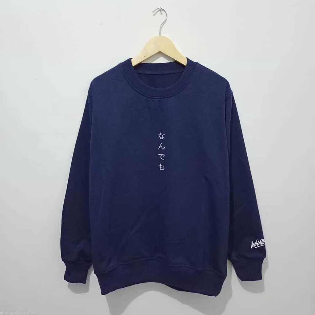 Áo Sweater Cổ Thuyền Màu Xanh Navy Nhật Bản Bản Bản Bản Chính Hãng Bandung Cho Nam Nữ Kiểm Tra Thương Hiệu Oblong