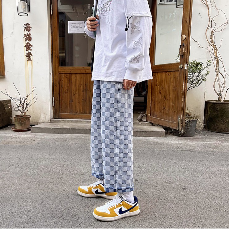 [HÀNG SẴN] Quần Jean họa tiết CARO Quần Jean Ống Rộng Phong Cách Đơn Giản Thời Trang Cho Cặp Đôi dành cho cả nam lẫn nữ | BigBuy360 - bigbuy360.vn