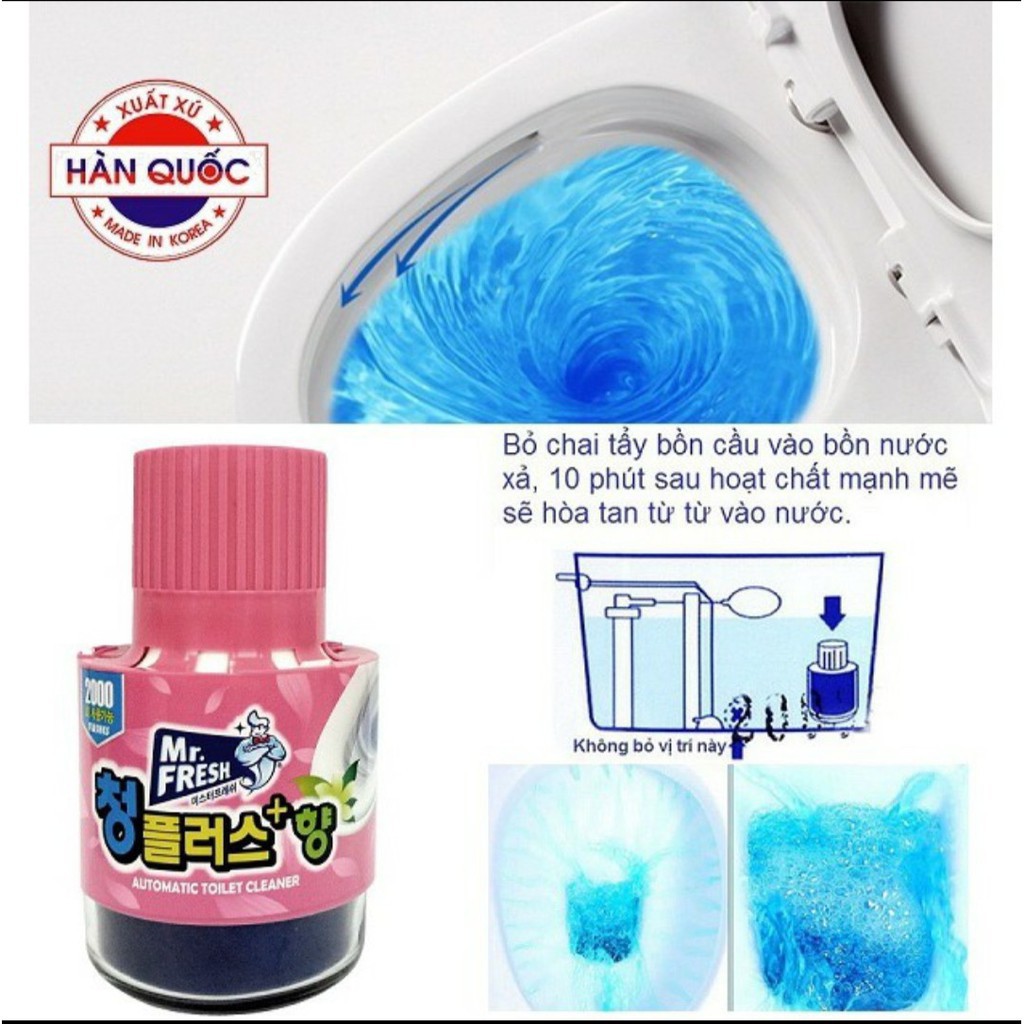 Cốc thả bồn cầu tẩy xanh toilet Mr.Fresh - Hàn Quốc 180g hương Ly