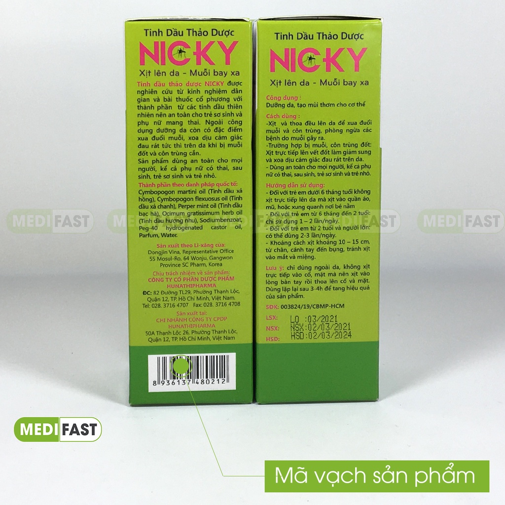 Chống muỗi Nicky - Bảo vệ da - Dùng được cho trẻ sơ sinh