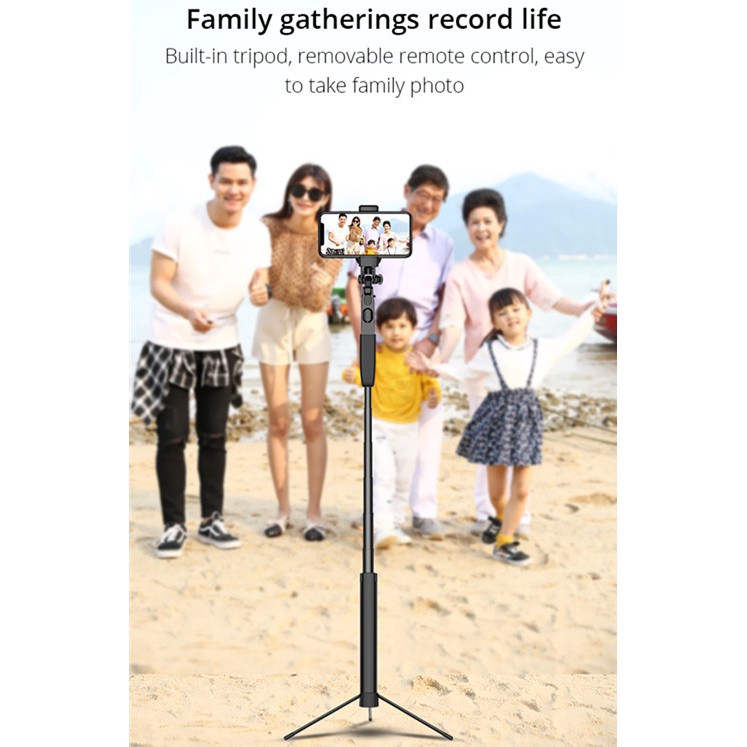 Gậy Chụp Hình Selfie Quay Video Kết Nối Bluetooth Chống Rung Có Đèn Rọi Cho Điện Thoại | BigBuy360 - bigbuy360.vn
