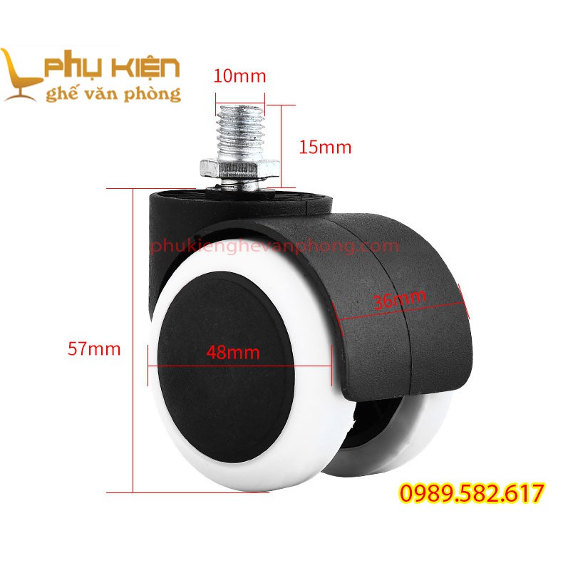 Bánh Xe Ghế Xoay dạng lẫy - Bánh xe ghế dạng gen - Bánh Xe Ghế Chơi Game - Chân đế nhựa cố định ghế spa | BigBuy360 - bigbuy360.vn