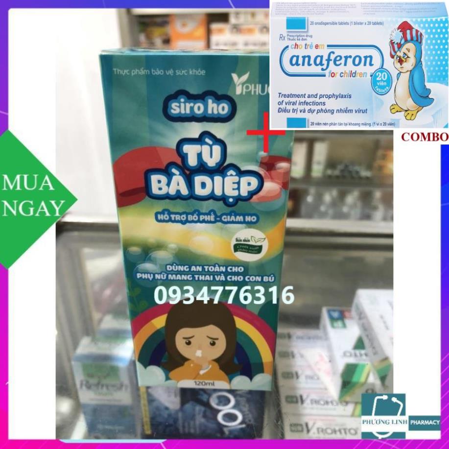 Combo Chim cánh cụt Nga+ Siro ho Tỳ Bà Diệp bổ phế, giảm ho, hỗ trợ làm giảm ho
