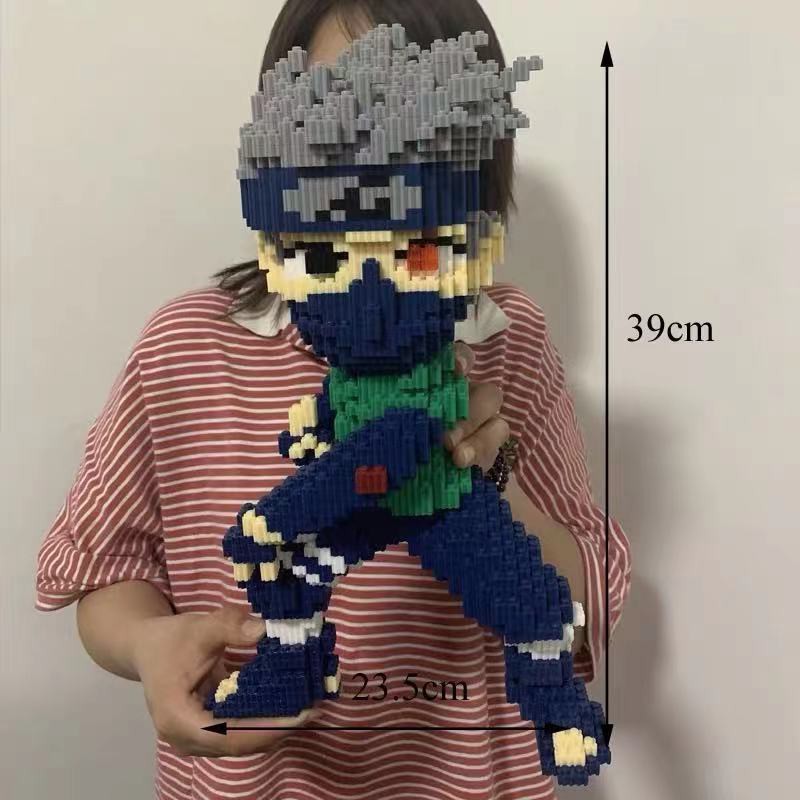 ✸♟⊙Đồ chơi hạt nhỏ lắp ráp các khối xây dựng cho người lớn, độ khó cao Xếp hình tương thích với Lego Naruto Kakashi Jigs