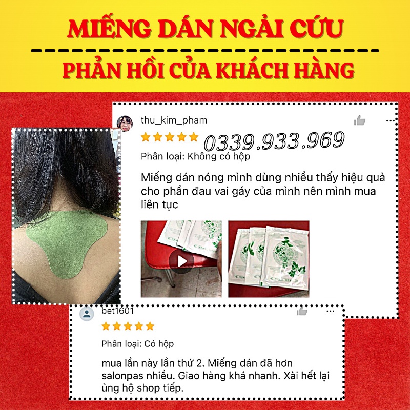 Miếng Dán Ngải Cứu Vai Gáy - Cao Dán Ngải Cứu - Giảm Đau Vai Gáy, Giảm Đau Xương Khớp