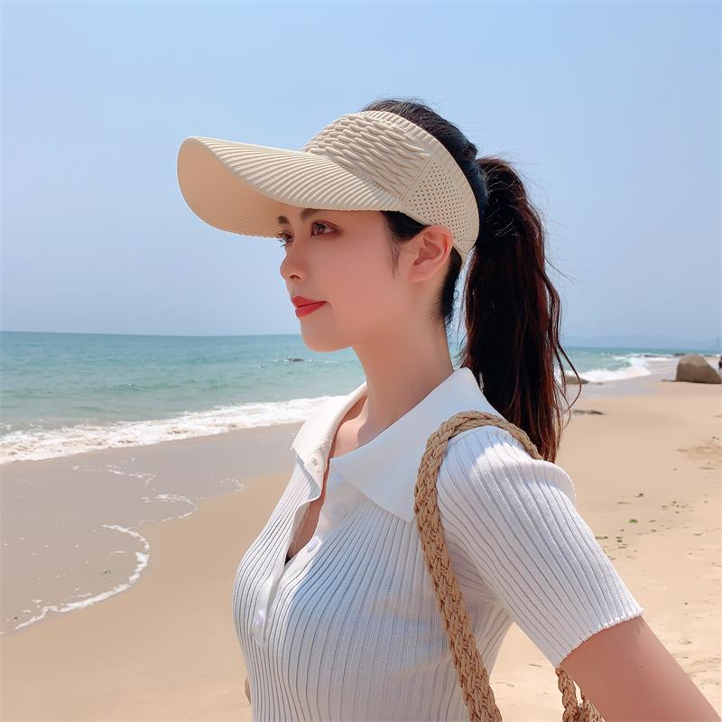 Nón Lưỡi Trai Hở Chóp Bằng Polyester Chống Tia Cực Tím/Nắng Màu Trơn Thời Trang Mùa Hè Thoáng Khí