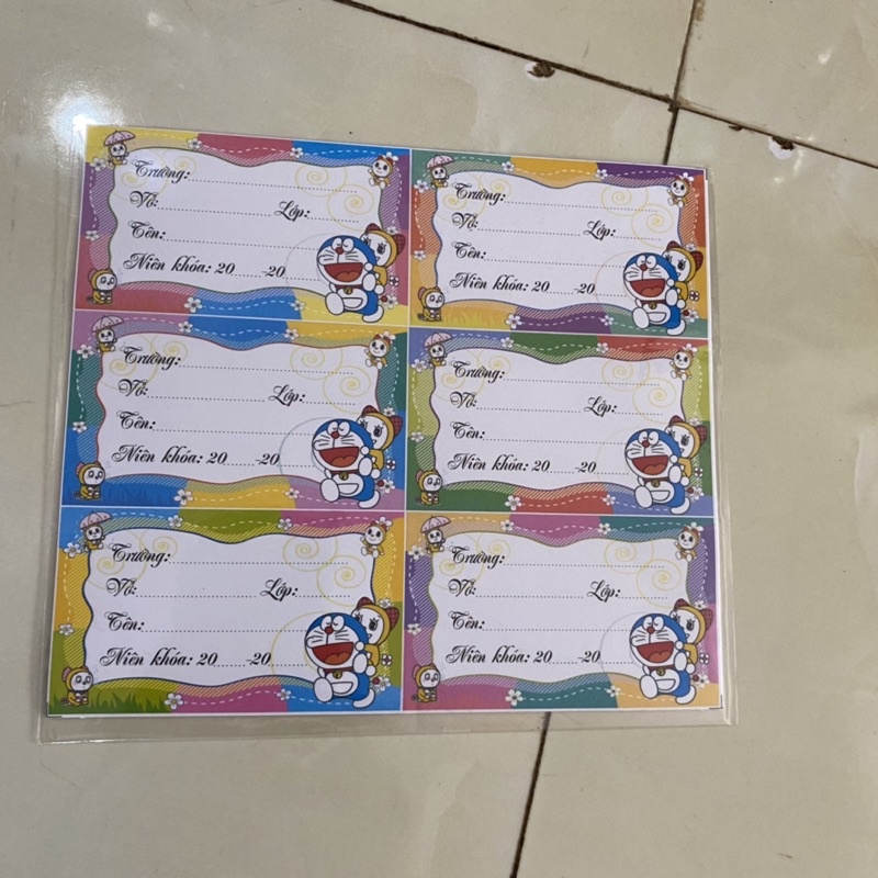 Nhãn vở giấy nhãn dành cho học sinh