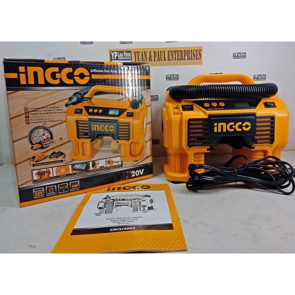 20V Máy nén khí tự động dùng pin INGCO CACLI2002