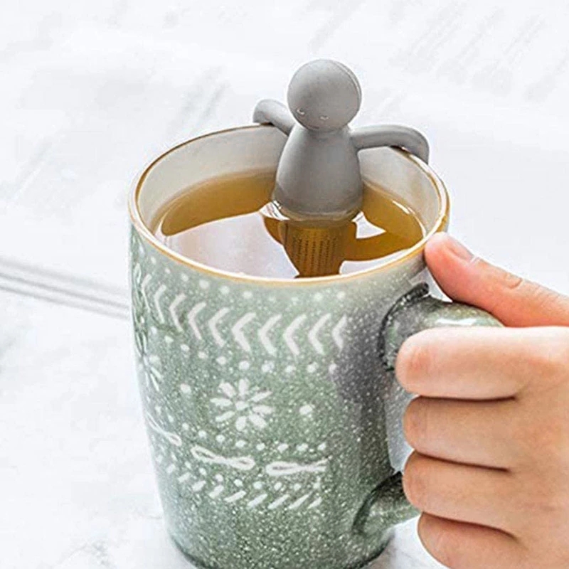 Dụng Cụ Lọc Trà / Cà Phê Hình Người Nhỏ Bằng Thép Không Gỉ Nhiều Màu Dễ Thương
