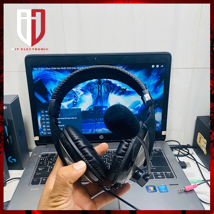 Tai nghe chụp tai gaming headphone có dây chính hãng V11 STEREO máy vi tính laptop điện thoại