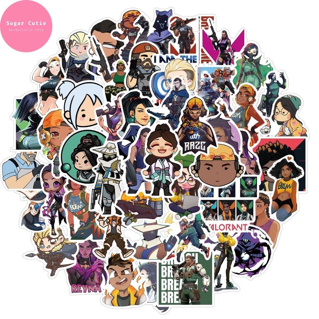 Stickers game Valorant 50 nhãn dán không thấm nước