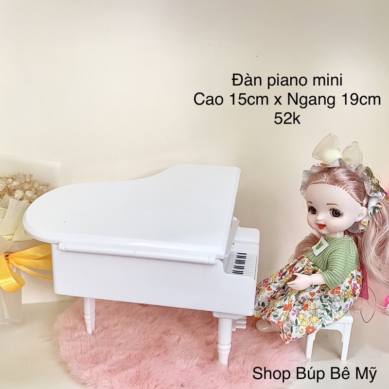 Đàn piano mini aize 1/8 cho búp bê, phụ kiện trang trí nhà cho búp bê xinh xắn, giá rẻ