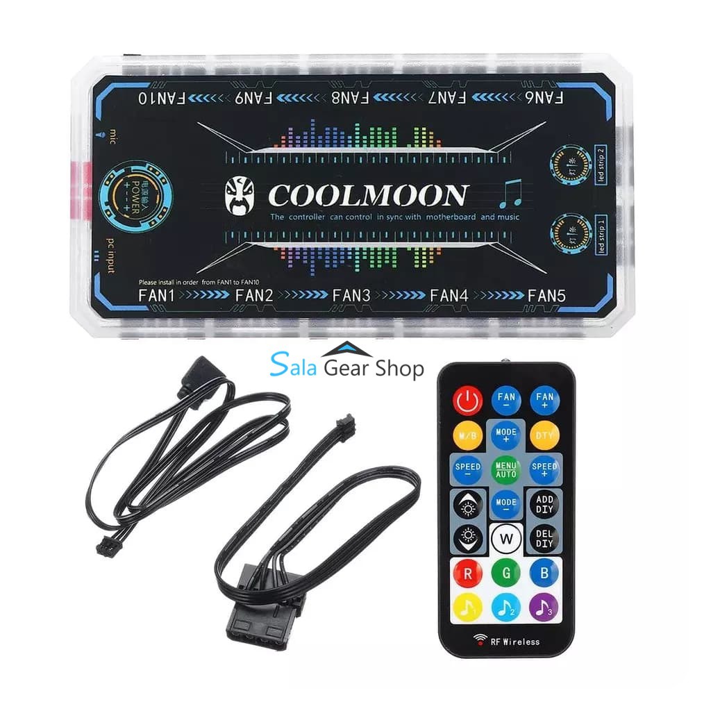 Bộ Hub + Điều Khiển Coolmoon RGB - Music Sync -Sync Main-Nháy led theo nhạc