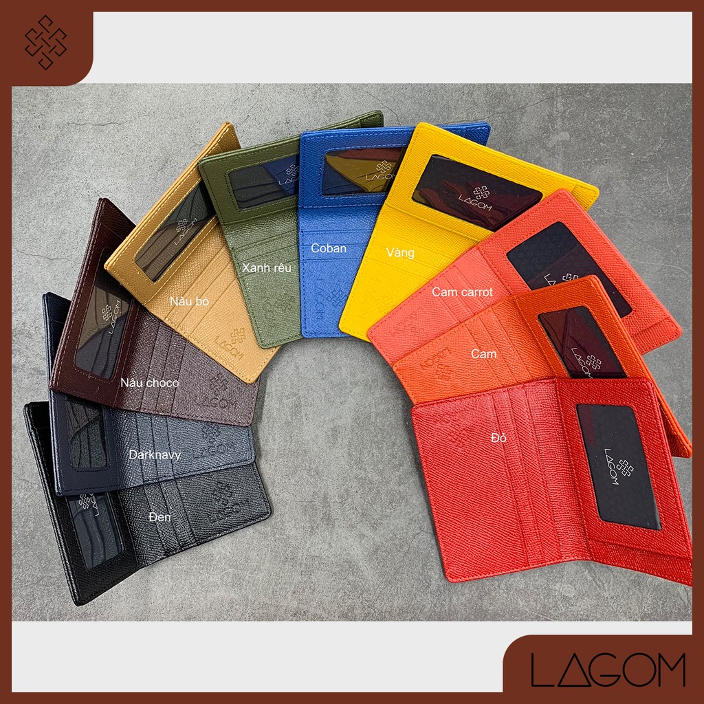 Ví Da Thật Lagom – Gập Đôi Dáng Đứng – Da Epsom Cao Cấp – Mini ID Wallet | BigBuy360 - bigbuy360.vn