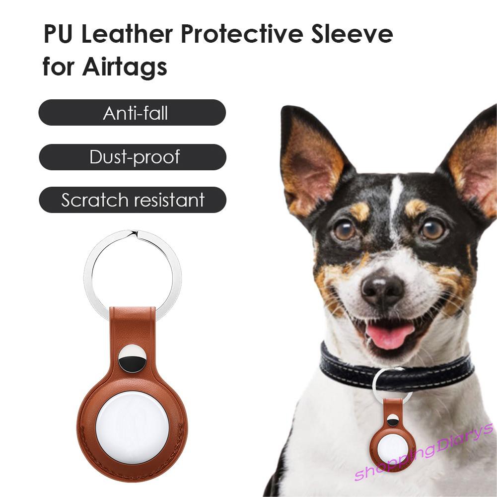 Ốp Lưng Da Pu Có Móc Khóa Cho Apple Airtags