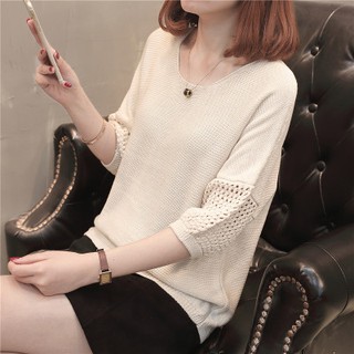 Áo len Hàn Quốc cổ tròn tay lửng