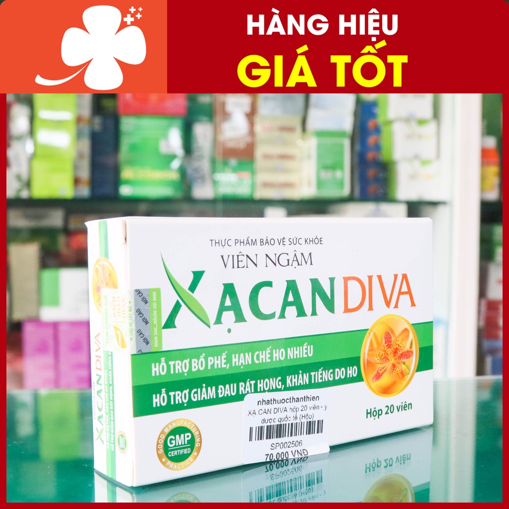 Siro – viên ngậm Xạ can Diva – Hỗ trợ giảm ho, long đờm do viêm họng, viêm phổi, viêm phế quản (hộp 20 viên)