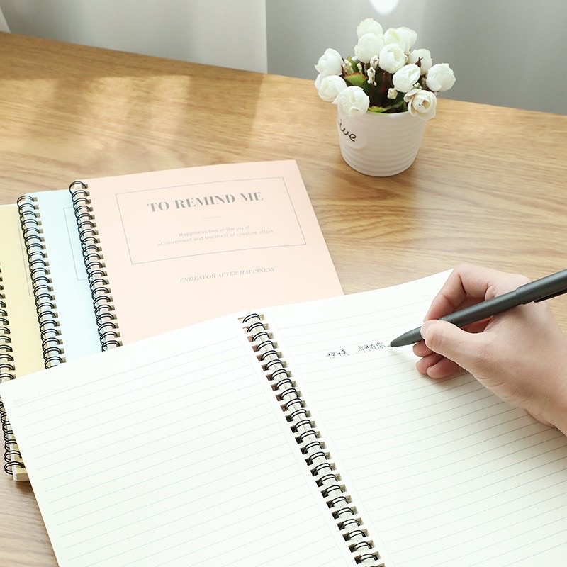 Sổ Tay Ghi Chép Lò Xo Kẻ Ngang A5 Gáy Xoắn 120 Trang Deli - Sổ Kế Hoach Planner, Viết Nhật Kí, Tập Vở Học Sinh Văn Phòng