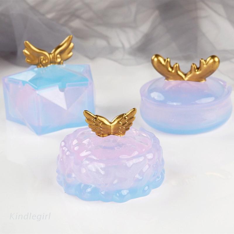 Khuôn Silicone Làm Hộp Gạt Tàn Thuốc Hình Ngôi Sao Có Nắp Đậy Trang Trí Nhà Cửa