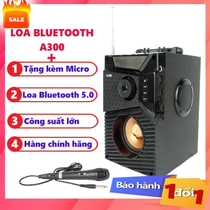 Loa A300 Hozito Cao Cấp Version 2020 TẶNG MIC HÁT, Loa Hát Karaoke Bluetooth Cầm Tay