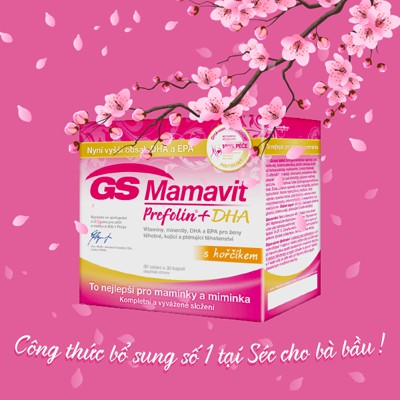 GS Mamavit Prefolin + DHA + EPA - Bổ sung dưỡng chất cần thiết cho phụ nữ mang thai và cho con bú (Hộp 60 Viên)