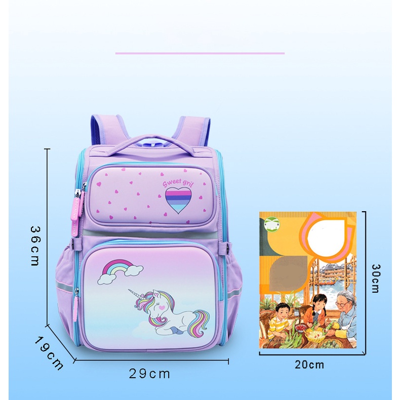 Balo học sinh chống gù lưng thiết kế an toàn cho bé siêu nhẹ chính hãng Bibobaby 2231