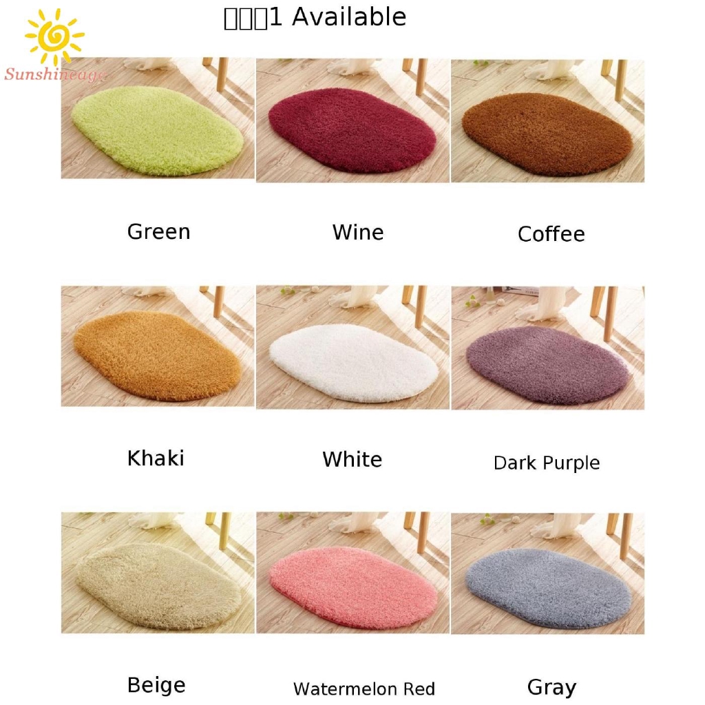 1 Thảm Lông Hình Oval Lót Sàn Phòng Tắm Phòng Ngủ Chống Trượt