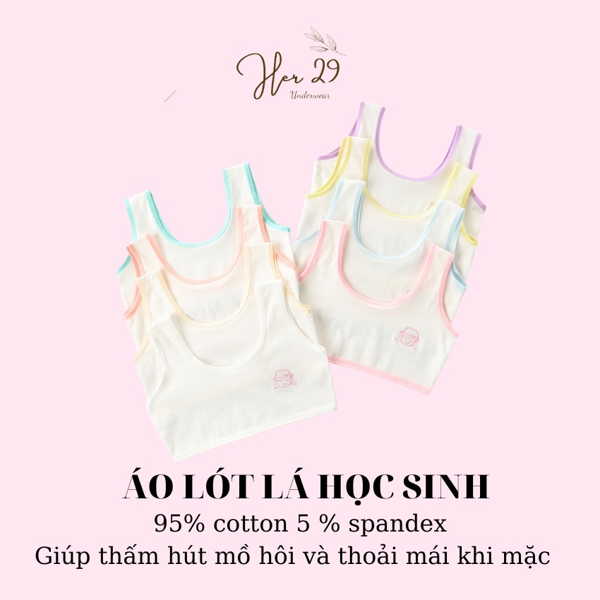 Áo lót lá 2 dây bản to dành cho học sinh cấp 1 chất cotton mềm thám hút thoáng mát -AL008