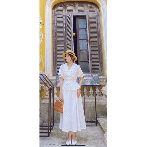 Set quần áo Loan Lâm size S eo 66cm - Bao vải