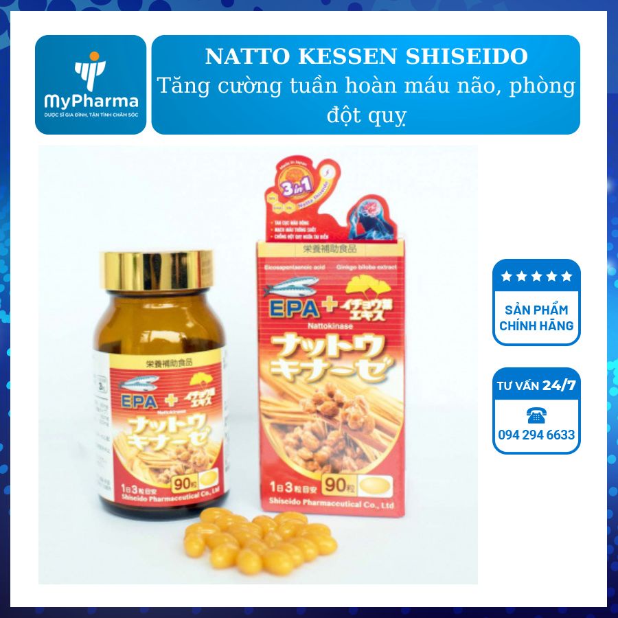 NATTO KESSEN SHISEIDO: Tăng cường tuần hoàn máu não, phòng ngừa đột quỵ